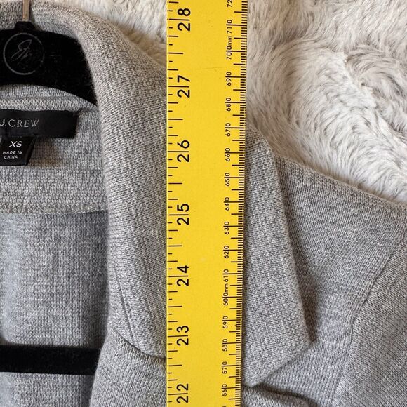 J Crew Sweater Cardigan XS Merino Wool Blend Gray Stretch Knit‎ Pockets - Picture 11 of 11